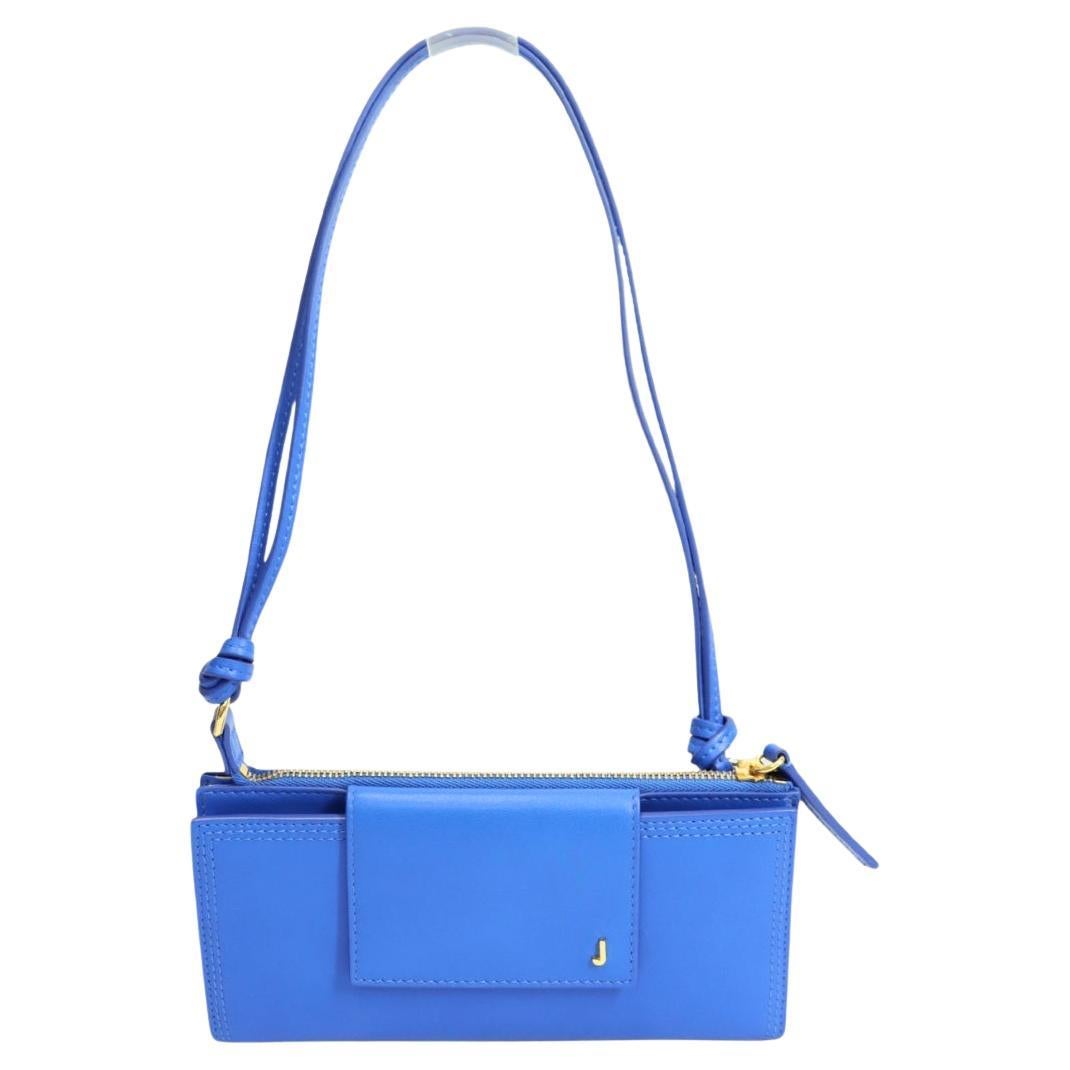 Jacquemus Deep Blue Leather Wallet-on-Strap Mini Bag For Sale