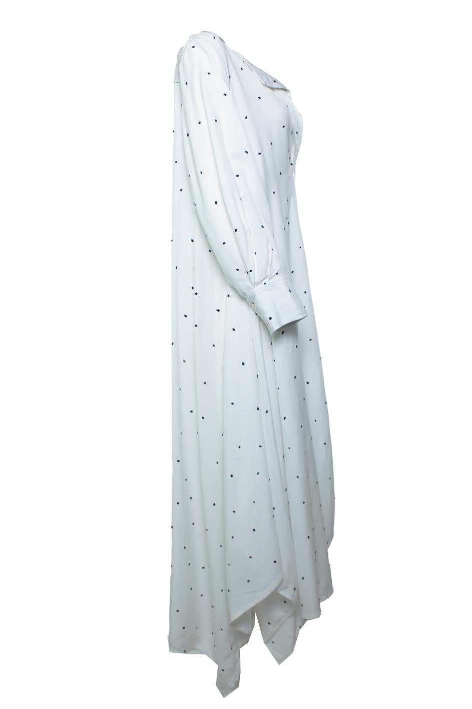 Jacquemus, dotted maxi dress in white In Excellent Condition In AMSTERDAM, NL