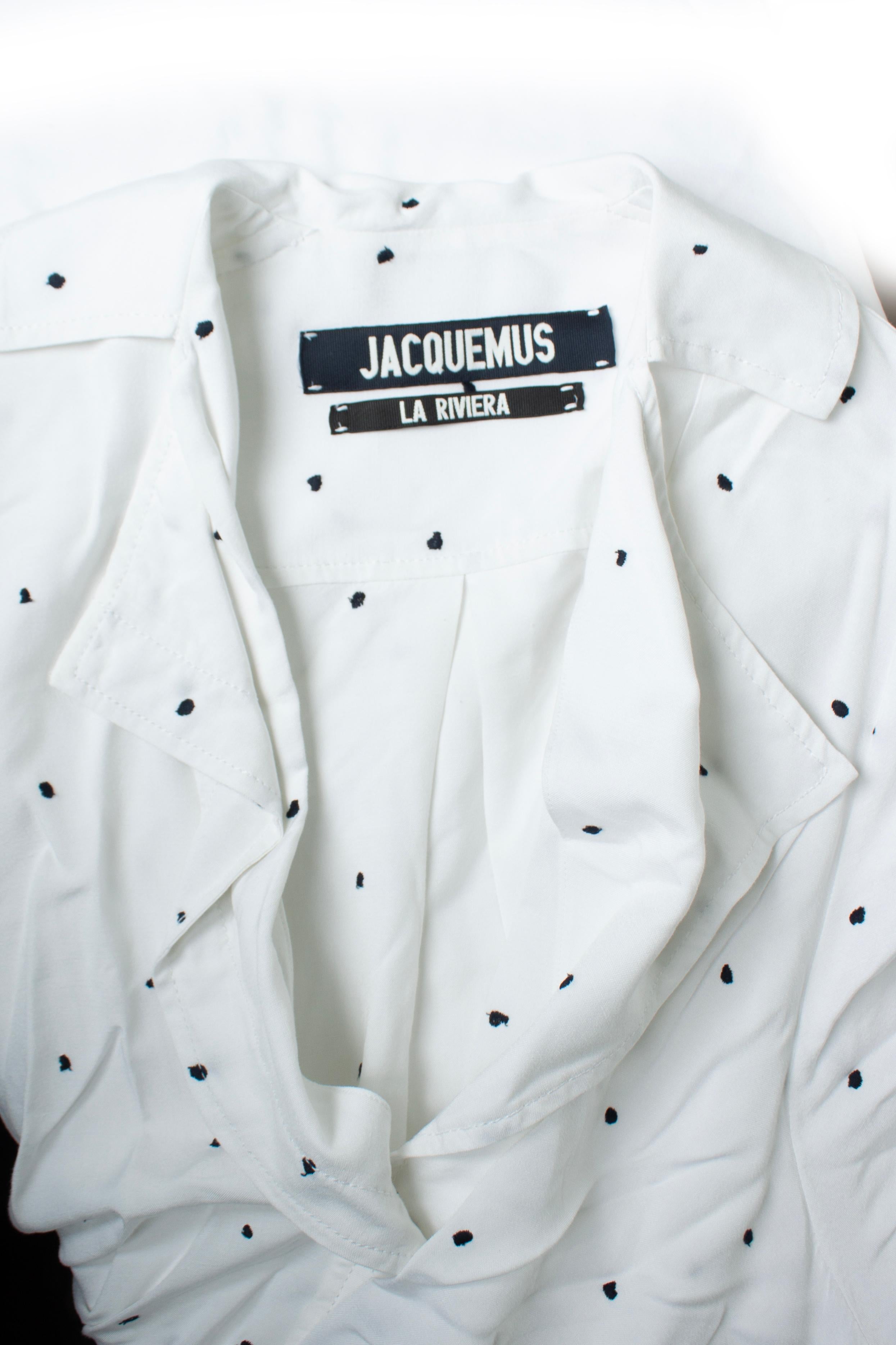 Jacquemus, dotted maxi dress in white 1