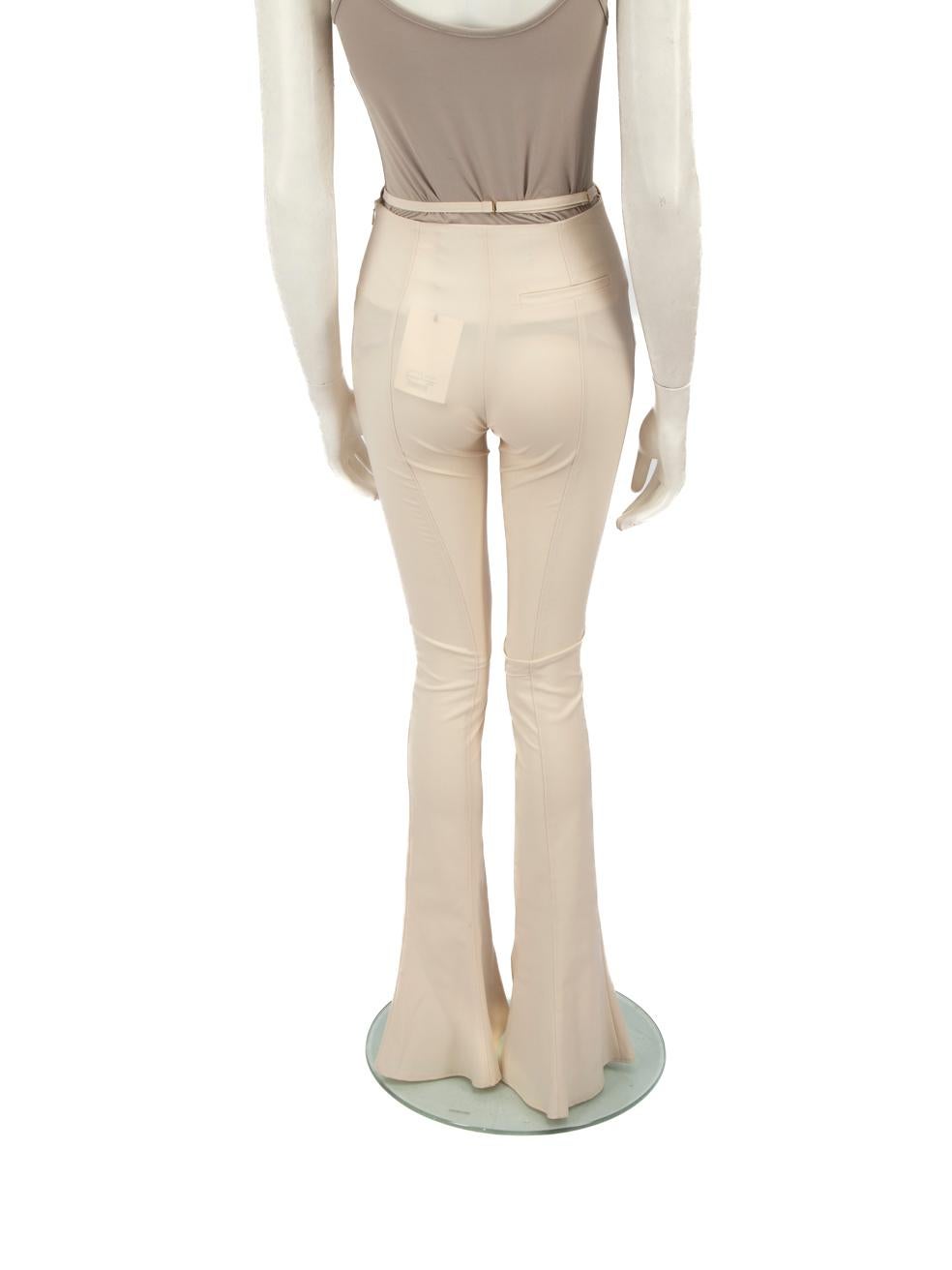 Beige Jacquemus Ecru Wool Flared Le Splash Trousers Size XXS For Sale