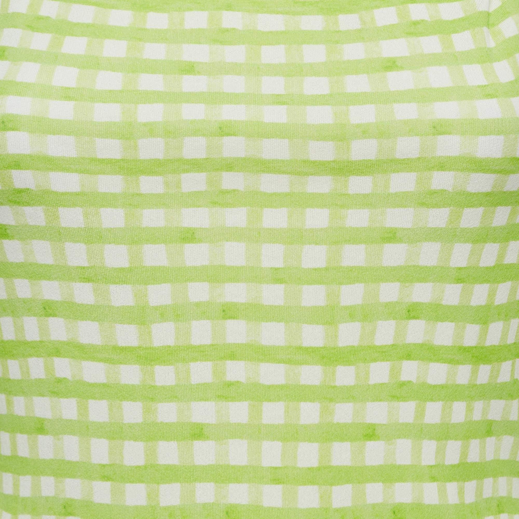Jacquemus Green Checks Jersey Le Body Nodi Bodysuit M In New Condition For Sale In Dubai, Al Qouz 2