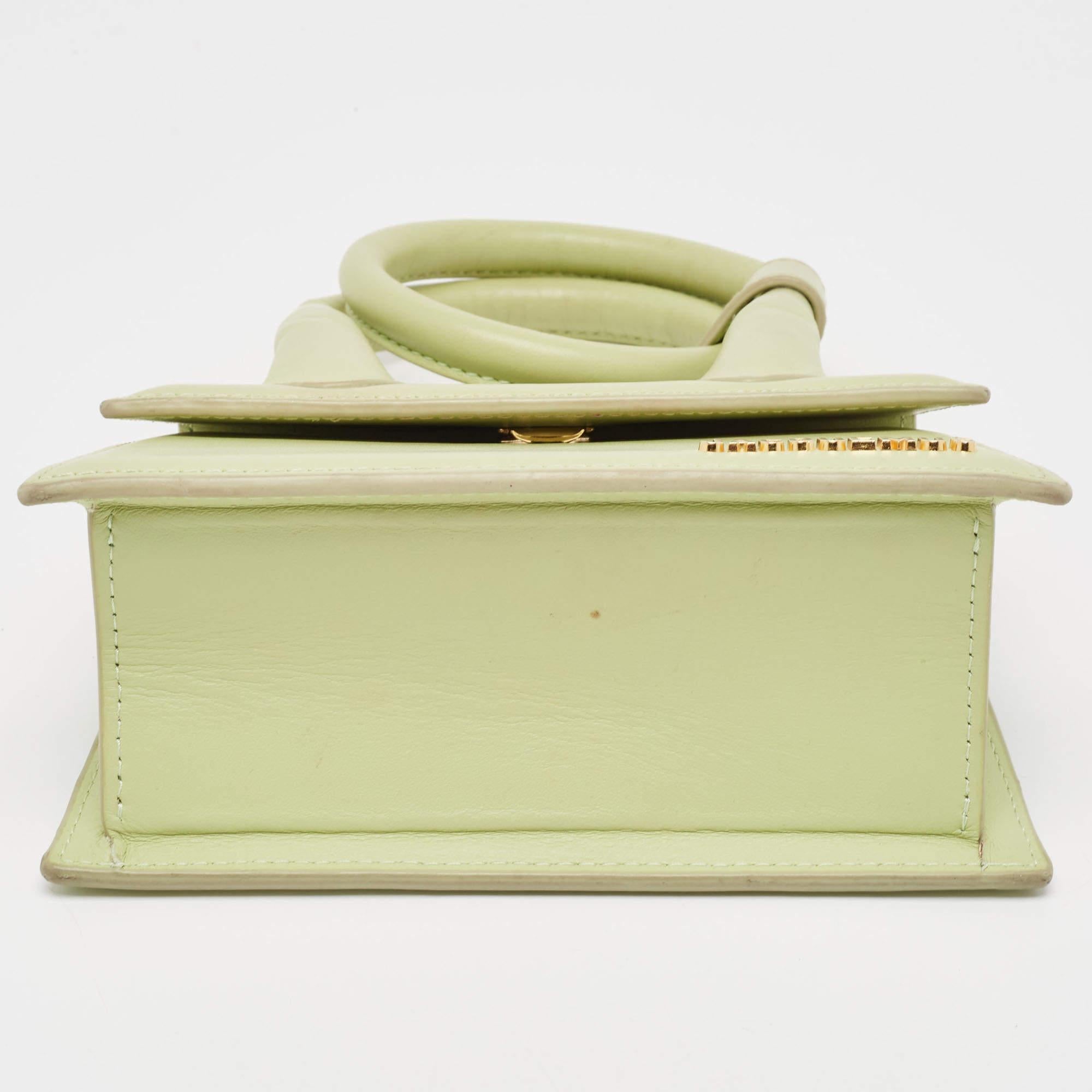 Jacquemus Green Leather Le Chiquito Noeud Top Handle Bag 1