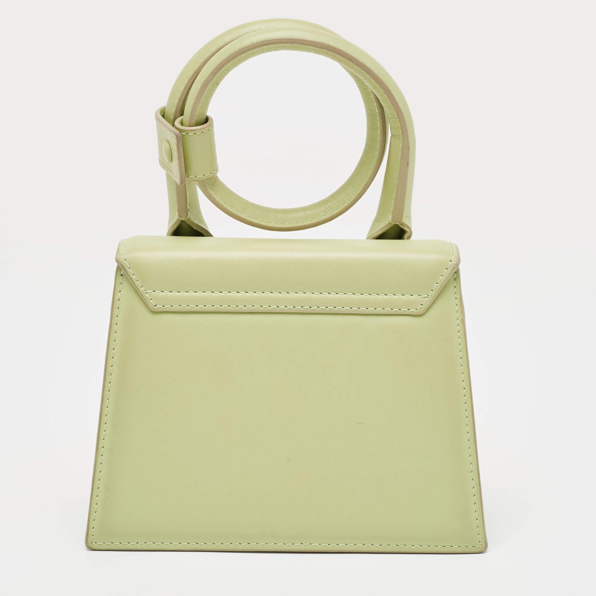 Jacquemus Green Leather Le Chiquito Noeud Top Handle Bag 2