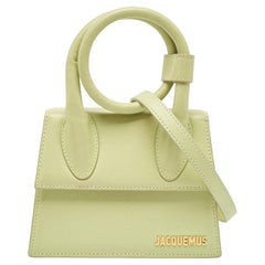 Jacquemus Green Leather Le Chiquito Noeud Top Handle Bag