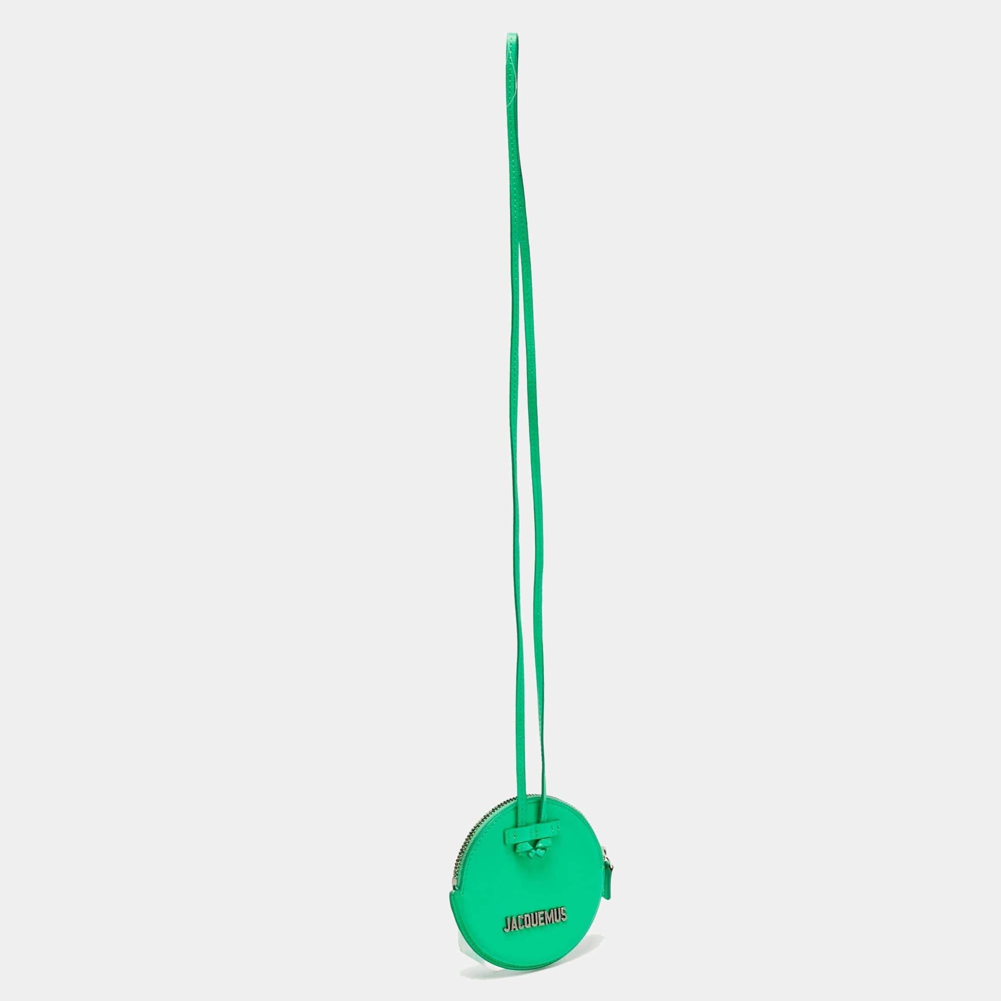 Women's Jacquemus Green Leather Le Pitchou Coin Purse For Sale