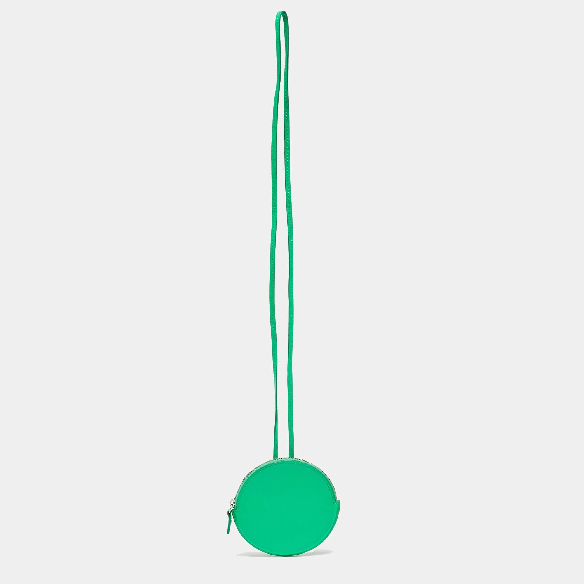 Jacquemus Green Leather Le Pitchou Coin Purse For Sale 1