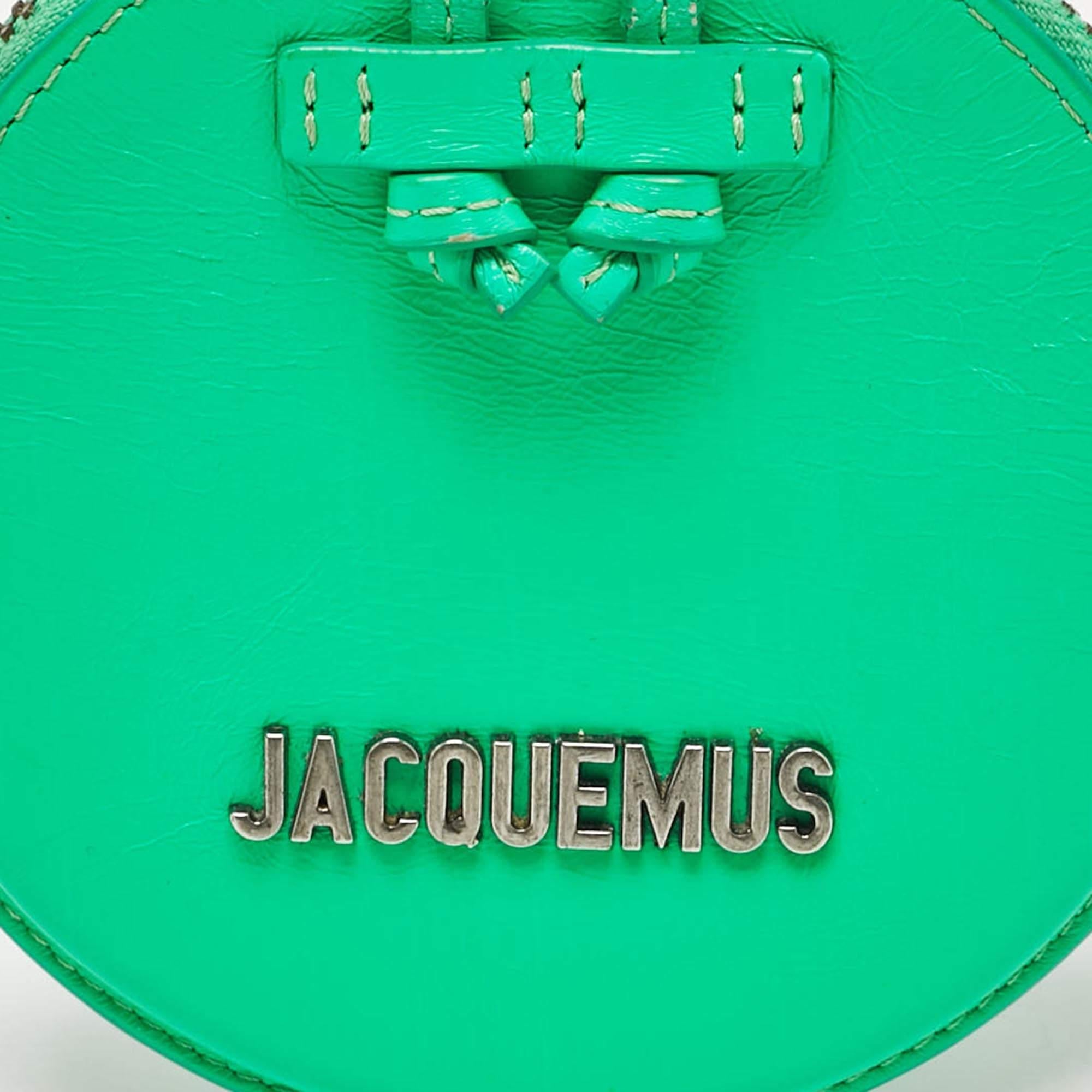 Jacquemus Green Leather Le Pitchou Coin Purse For Sale 2