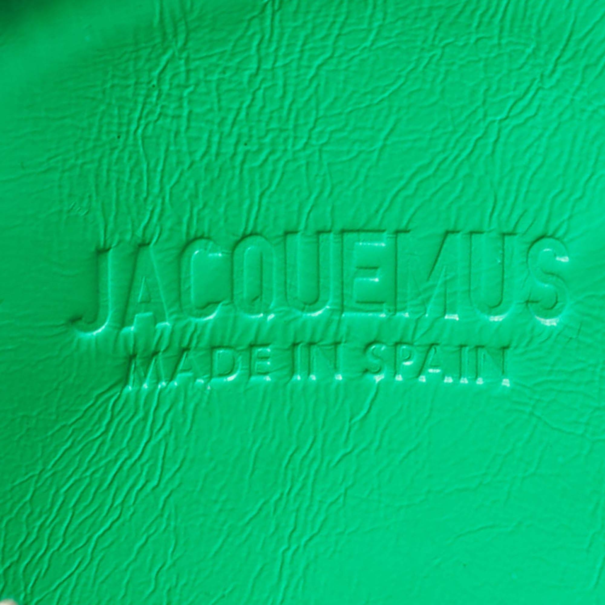 Jacquemus Green Leather Le Pitchou Coin Purse For Sale 4
