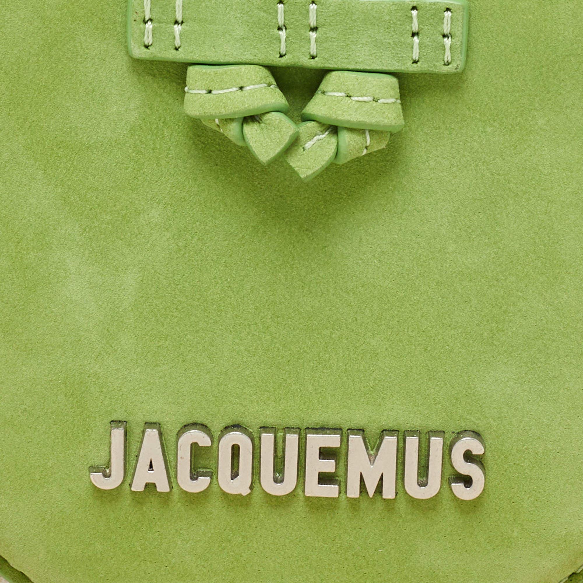Jacquemus Green Suede Le Pitchou Coin Purse For Sale 1