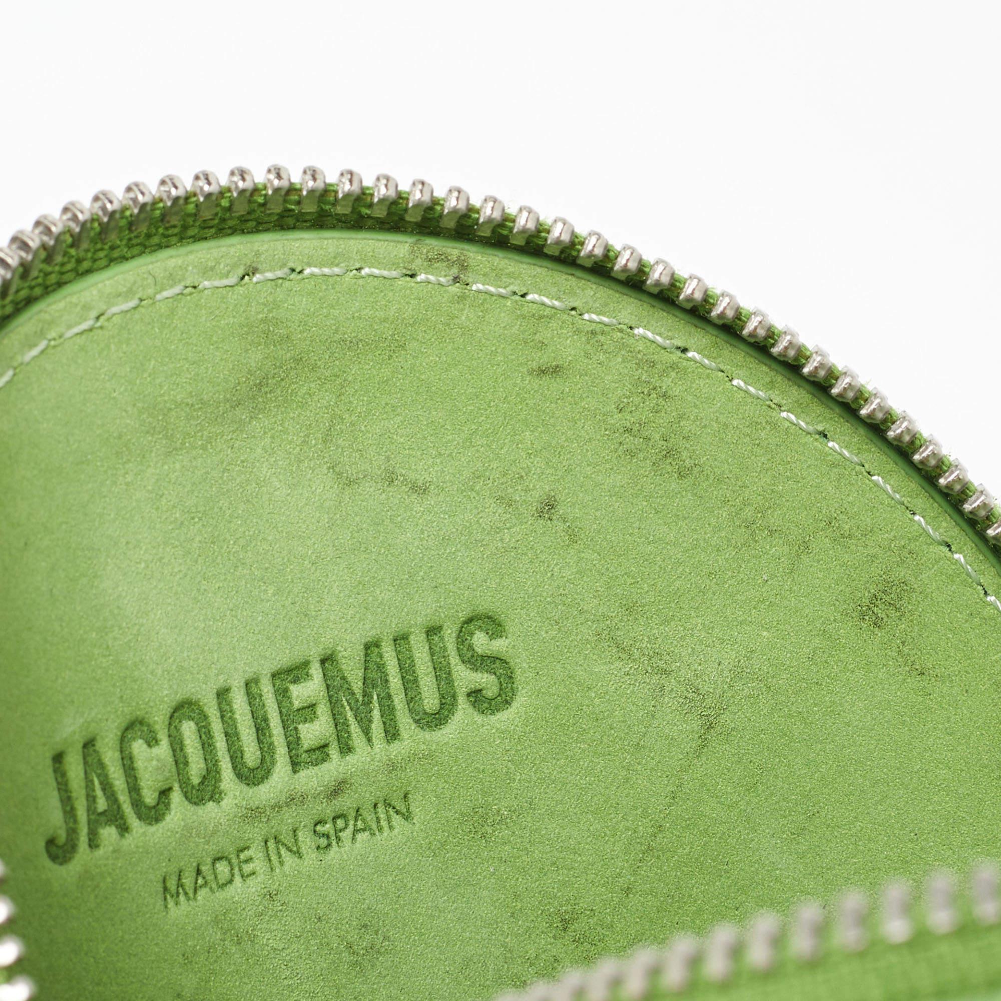 Jacquemus Green Suede Le Pitchou Coin Purse For Sale 4