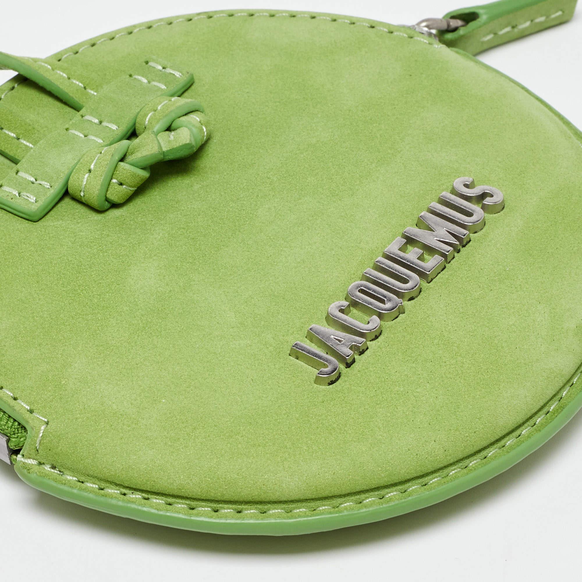 Jacquemus Green Suede Le Pitchou Coin Purse For Sale 5