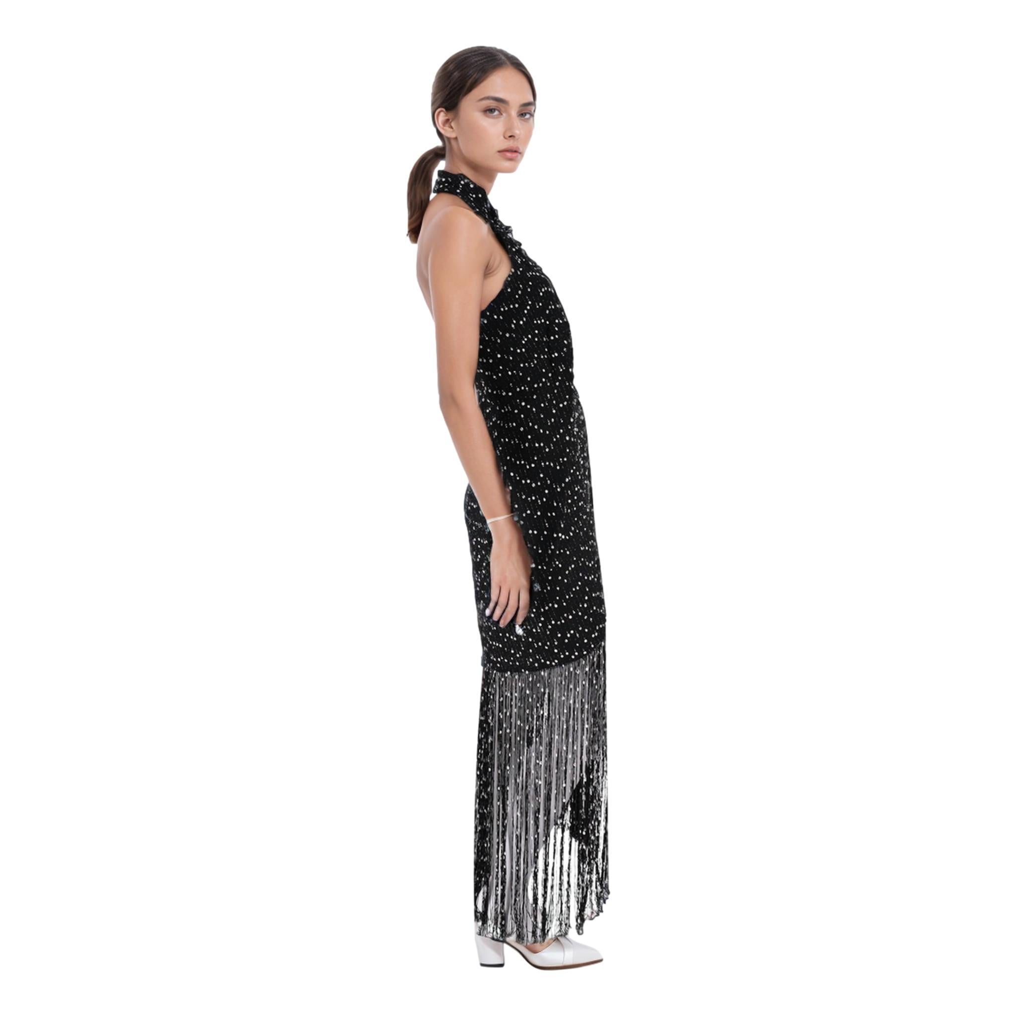 Jacquemus Haltered Fringe Knitted Dress In Excellent Condition In London, GB