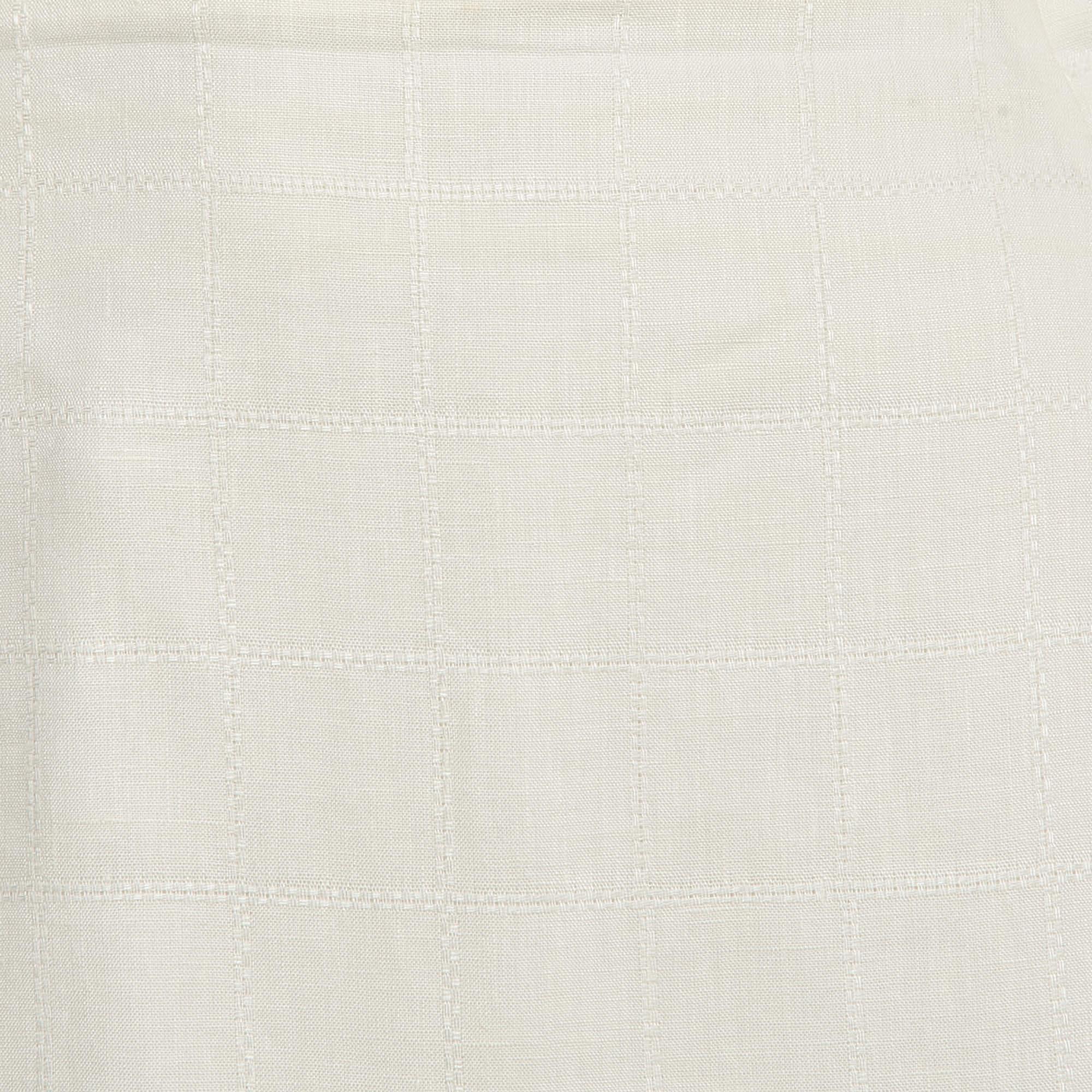 Jacquemus Ivory White Checked Linen L'amour Maxi Skirt M In Good Condition For Sale In Dubai, Al Qouz 2