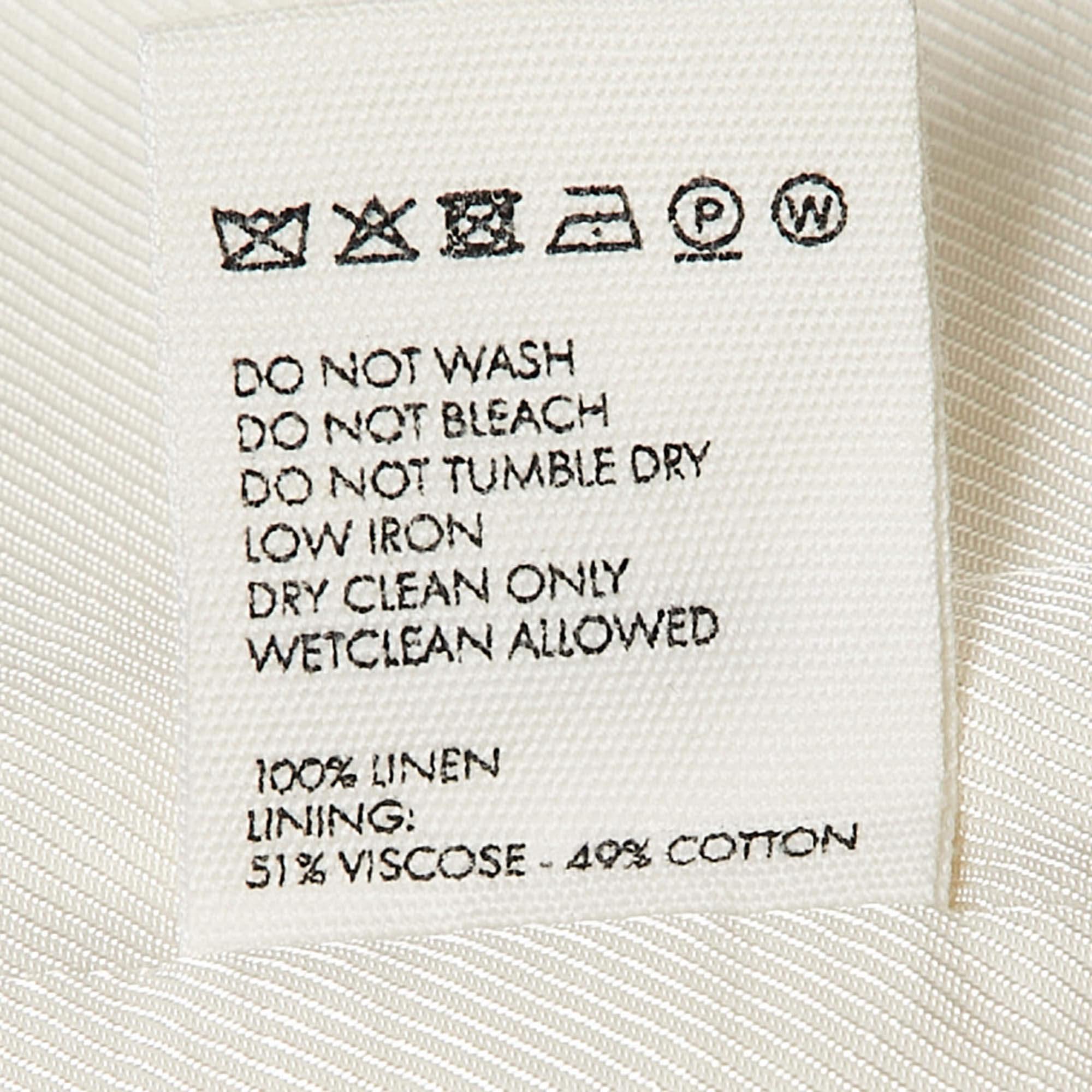 Jacquemus Ivory White Checked Linen L'amour Maxi Skirt M For Sale 3