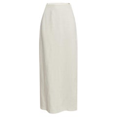 Jacquemus Ivory White Checked Linen L'amour Maxi Skirt M