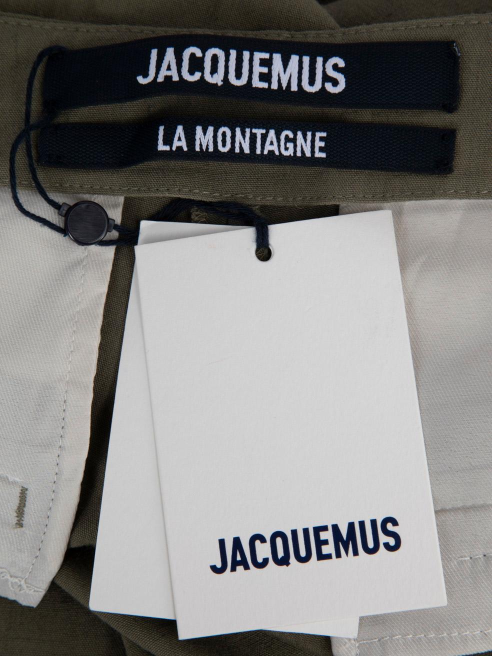 Jacquemus Khaki Flared Hooked Hem Trousers Size S In New Condition For Sale In London, GB