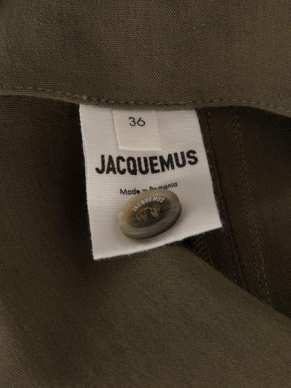 Women's Jacquemus Khaki Flared Hooked Hem Trousers Size S For Sale