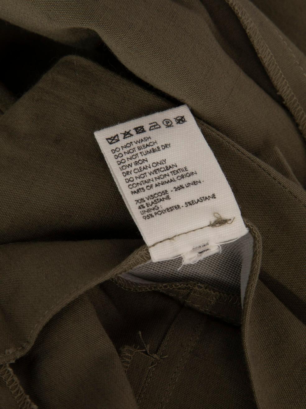 Jacquemus Khaki Flared Hooked Hem Trousers Size S For Sale 1