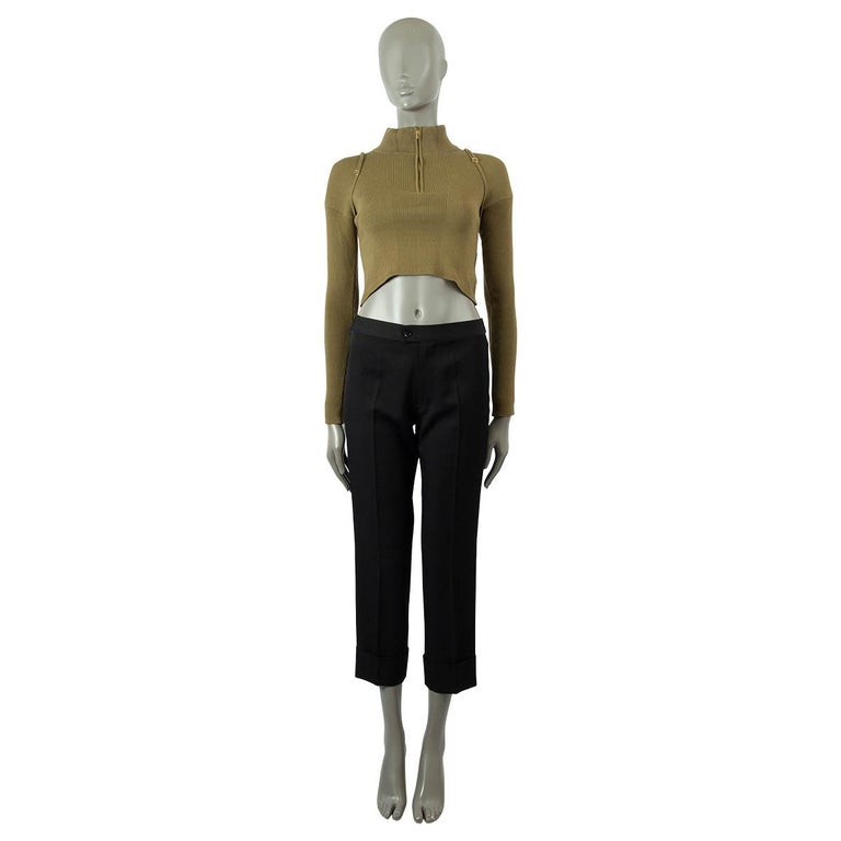 JACQUEMUS khaki green viscose 2021 BORMIO Turtleneck Sweater 38 S