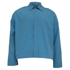 Jacquemus La Casa – kurzes Hemd mit Knopfleiste aus blauem Polyester