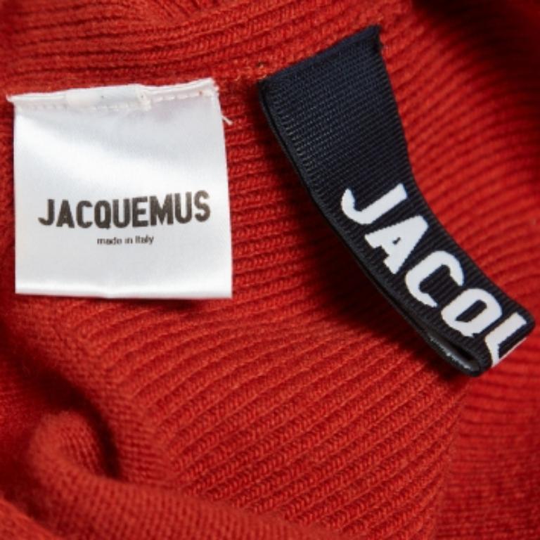 Jacquemus La Jupe Peron, Maxi Gonna in misto lana rosso mattone a taglio alto M. I. In condizioni buone in vendita a Dubai, Al Qouz 2