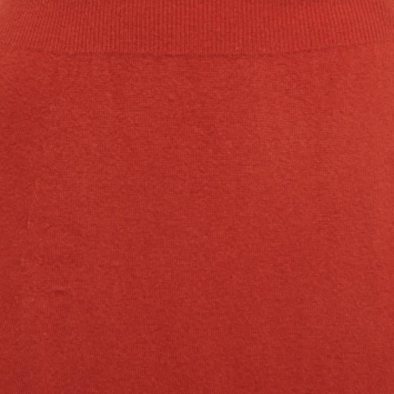 Donna Jacquemus La Jupe Peron, Maxi Gonna in misto lana rosso mattone a taglio alto M. I. in vendita