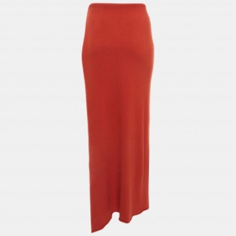 Jacquemus La Jupe Peron, Maxi Gonna in misto lana rosso mattone a taglio alto M. I. in vendita 1