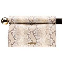 Jacquemus La Pochette NEW RARE rond carré Beige Clutch LES SCULPTURES