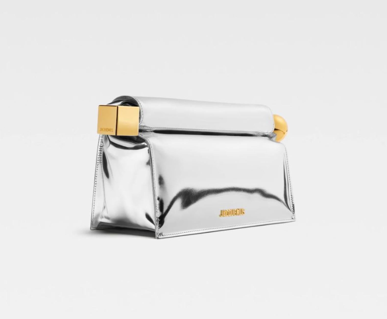 la pochette rond metallic clutch bag