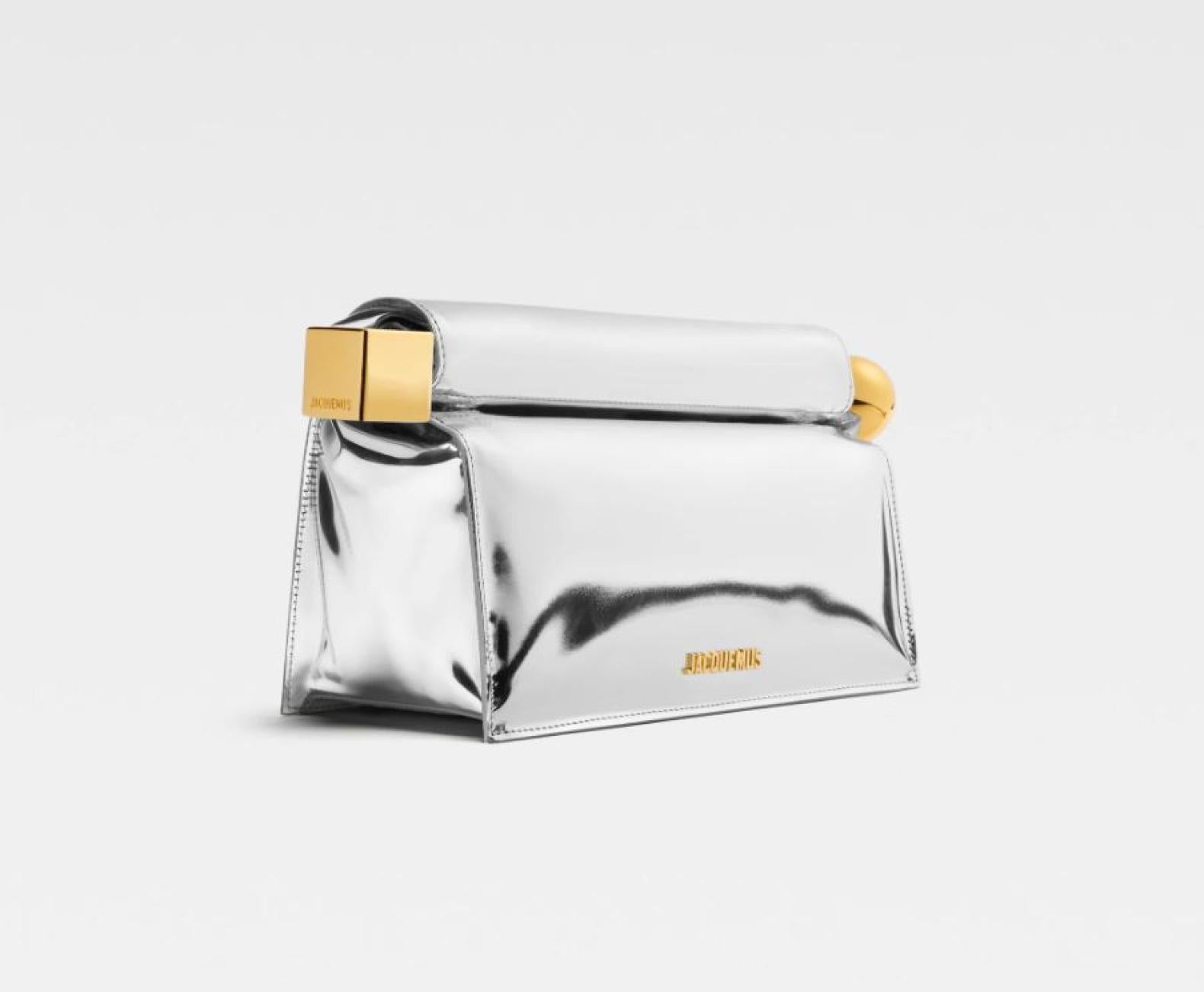 la pochette rond metallic clutch bag