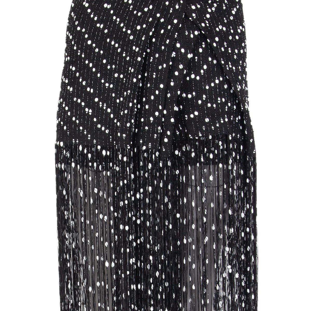 Jacquemus La Riviera 'La Jupe Capri' minifalda negra con flecos XS en Excelente Estado en Zürich, CH