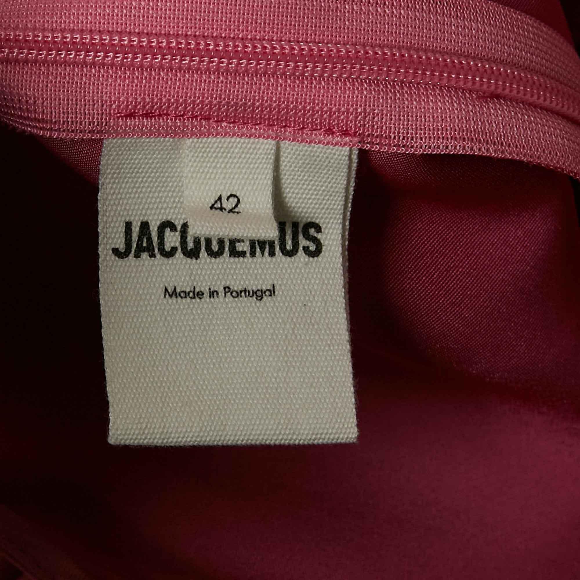 Jacquemus La Robe Stretch Satin Open-Back Mentalo Maxi Dress L In New Condition For Sale In Dubai, Al Qouz 2