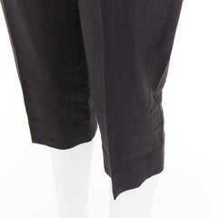 JACQUEMUS L'amour black hemp wool high rise cropped clam digger pants FR34 XS