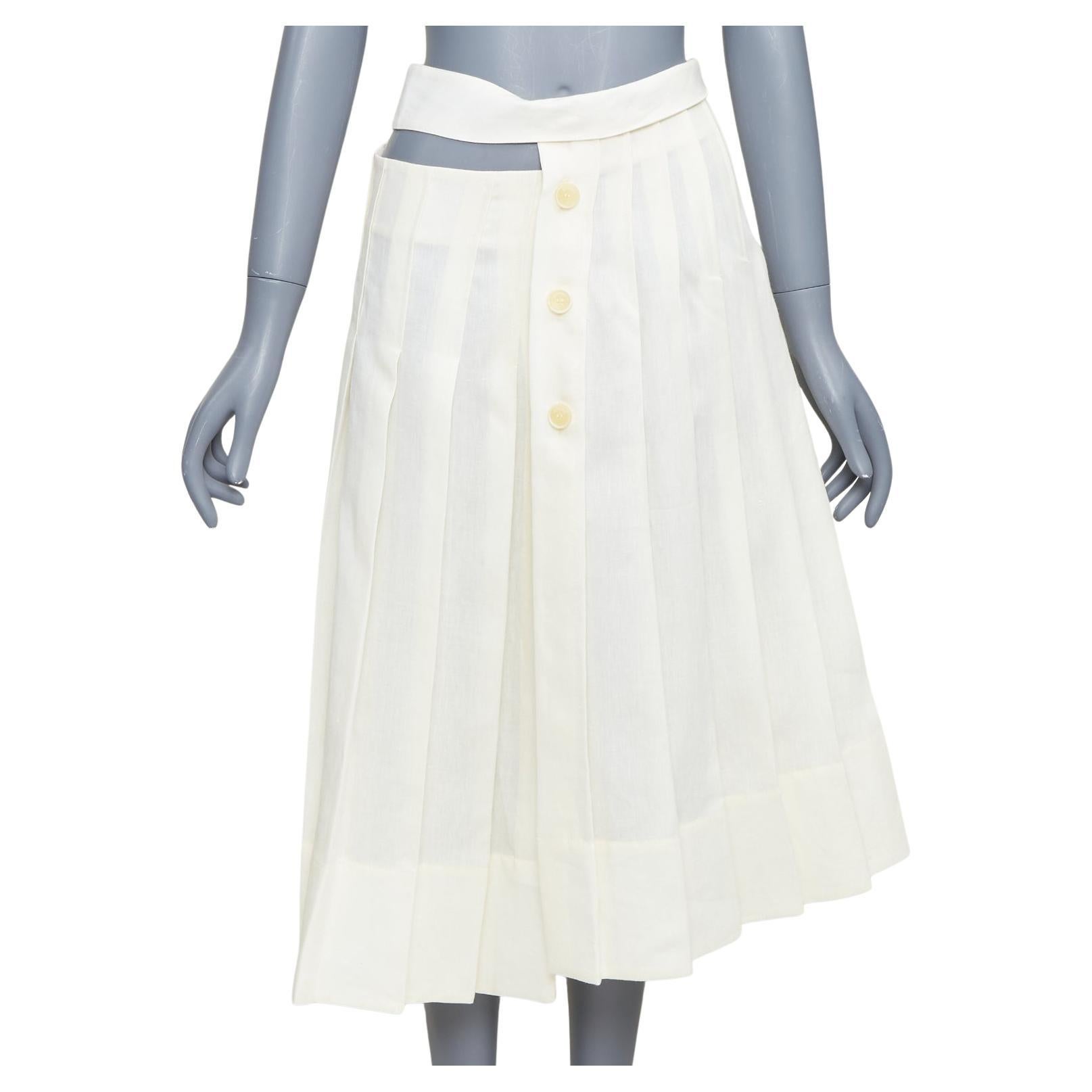 Jacquemus L
Amour gonna midi a pieghe asimmetrica in lino crema FR38 M in vendita