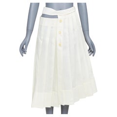 Jacquemus L
Amour gonna midi a pieghe asimmetrica in lino crema FR38 M