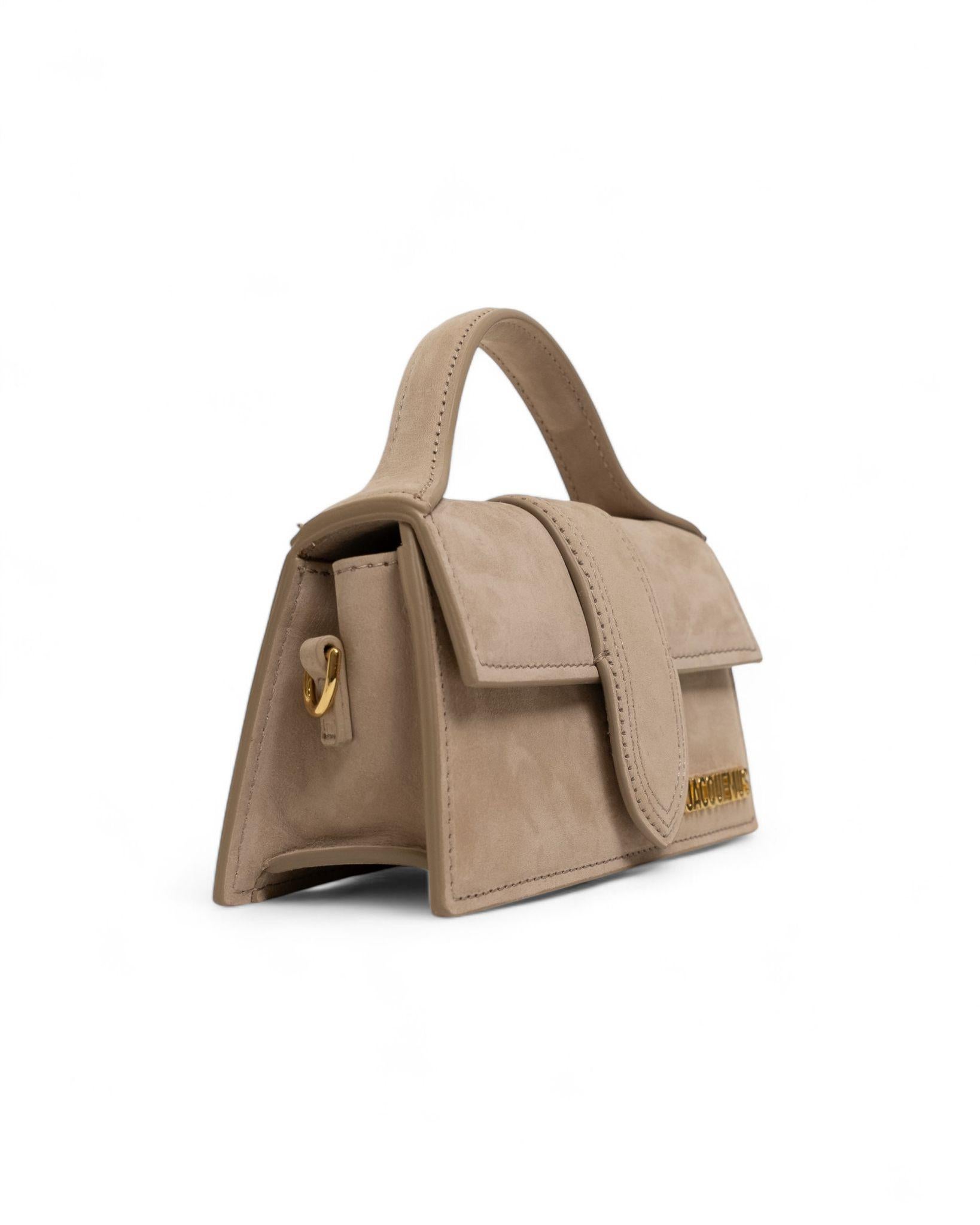 Jacquemus Le Bambino Mini Suede Beige In New Condition In Torre Del Greco, IT
