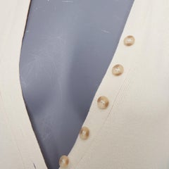 Jacquemus Le Body Yauco avorio in misto viscosa a costine, top polo FR36 S