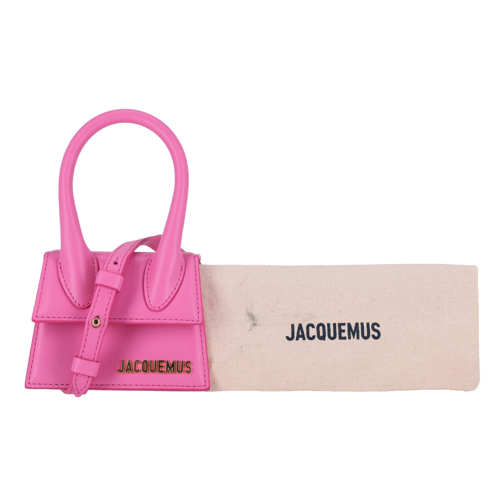 Pink Jacquemus Le Chiquito Leather Mini Bag For Sale
