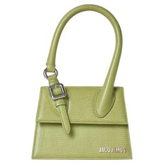 Jacquemus Le Chiquito Moyen Boucle Python Green