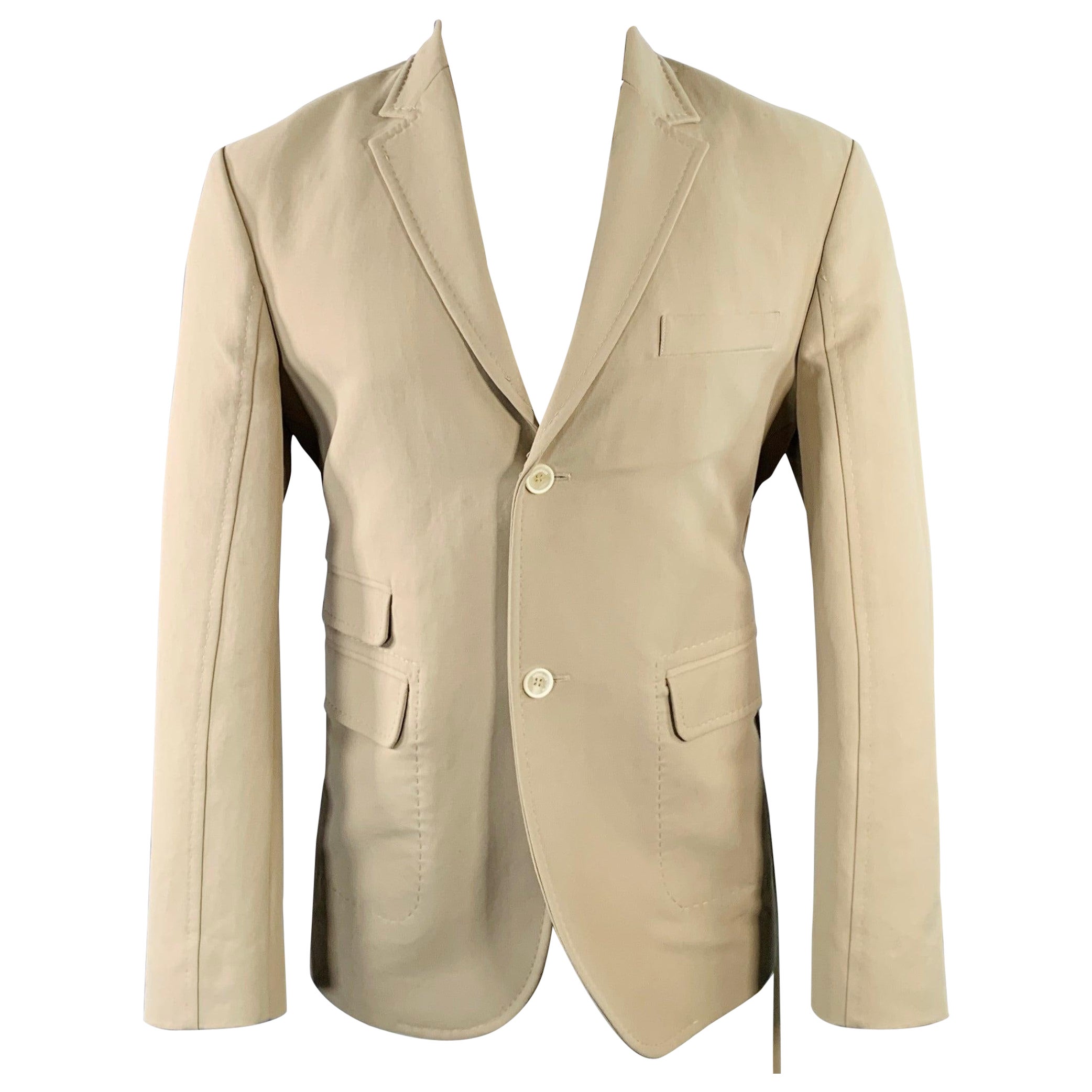 JACQUEMUS LE CHOUCHOU Size 40 Beige Cotton Blend Notch Lapel Sport Coat