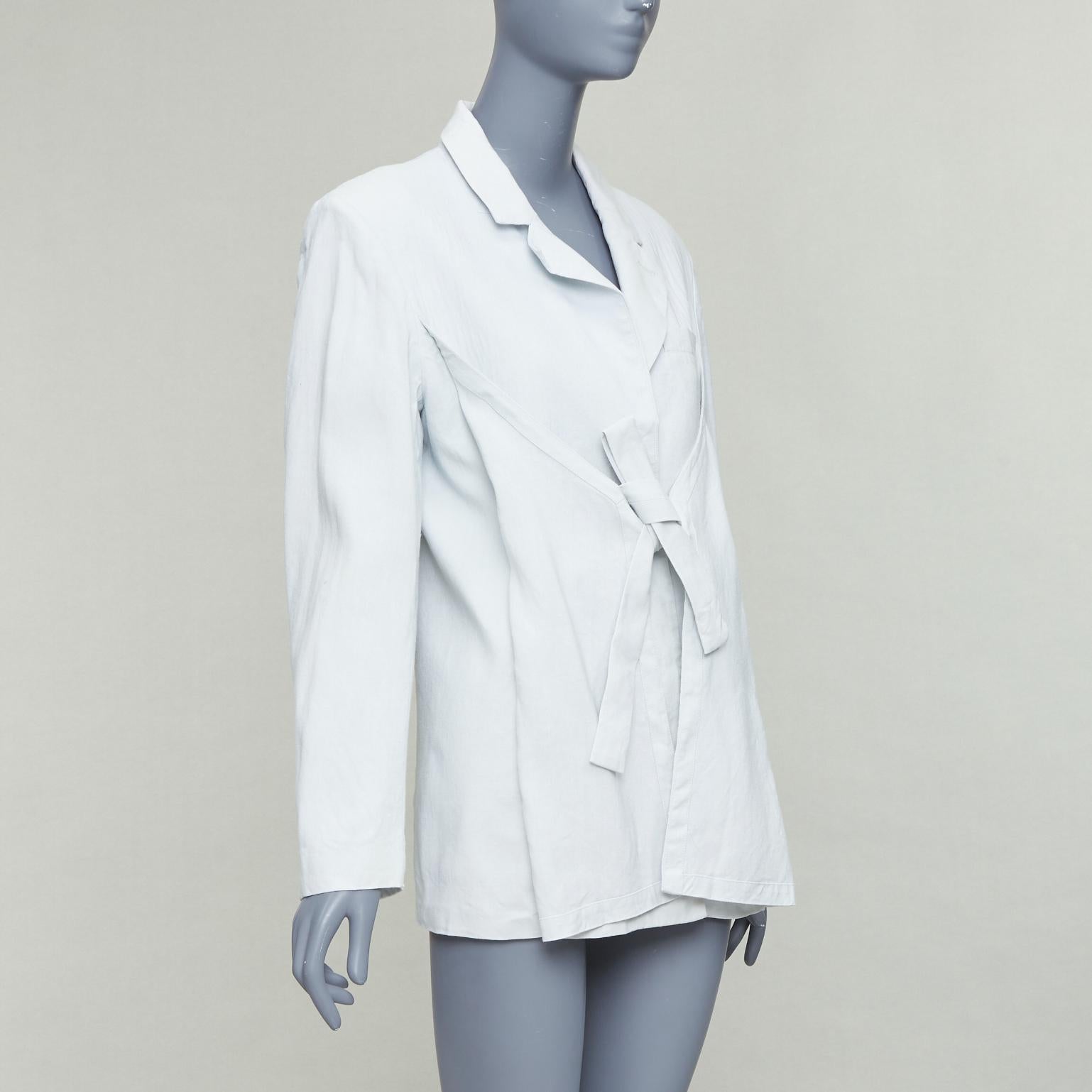 JACQUEMUS Le Coup De Soleil blue hemp virgin wool blend blazer FR34 XS In Fair Condition For Sale In Hong Kong, NT