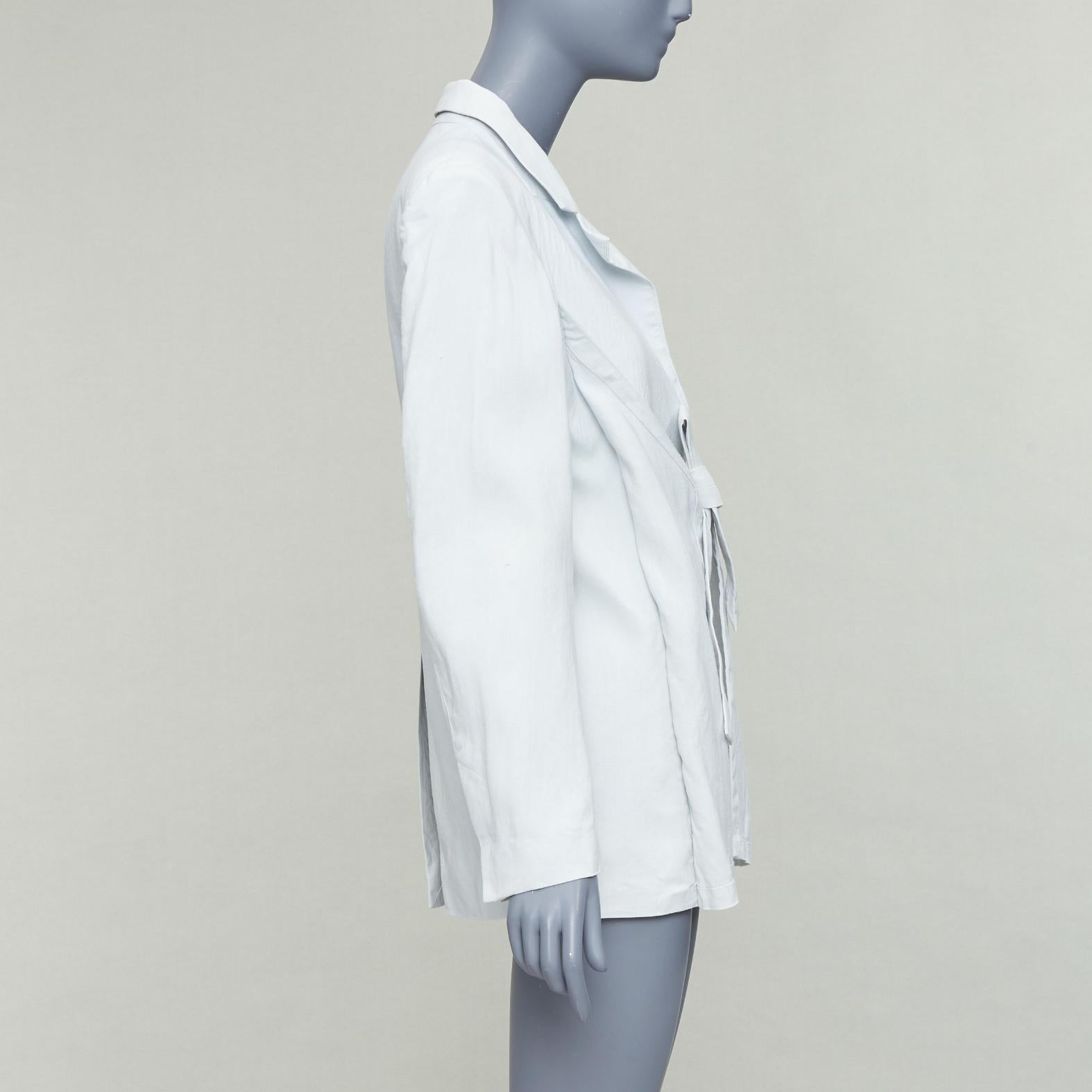 Women's JACQUEMUS Le Coup De Soleil blue hemp virgin wool blend blazer FR34 XS For Sale