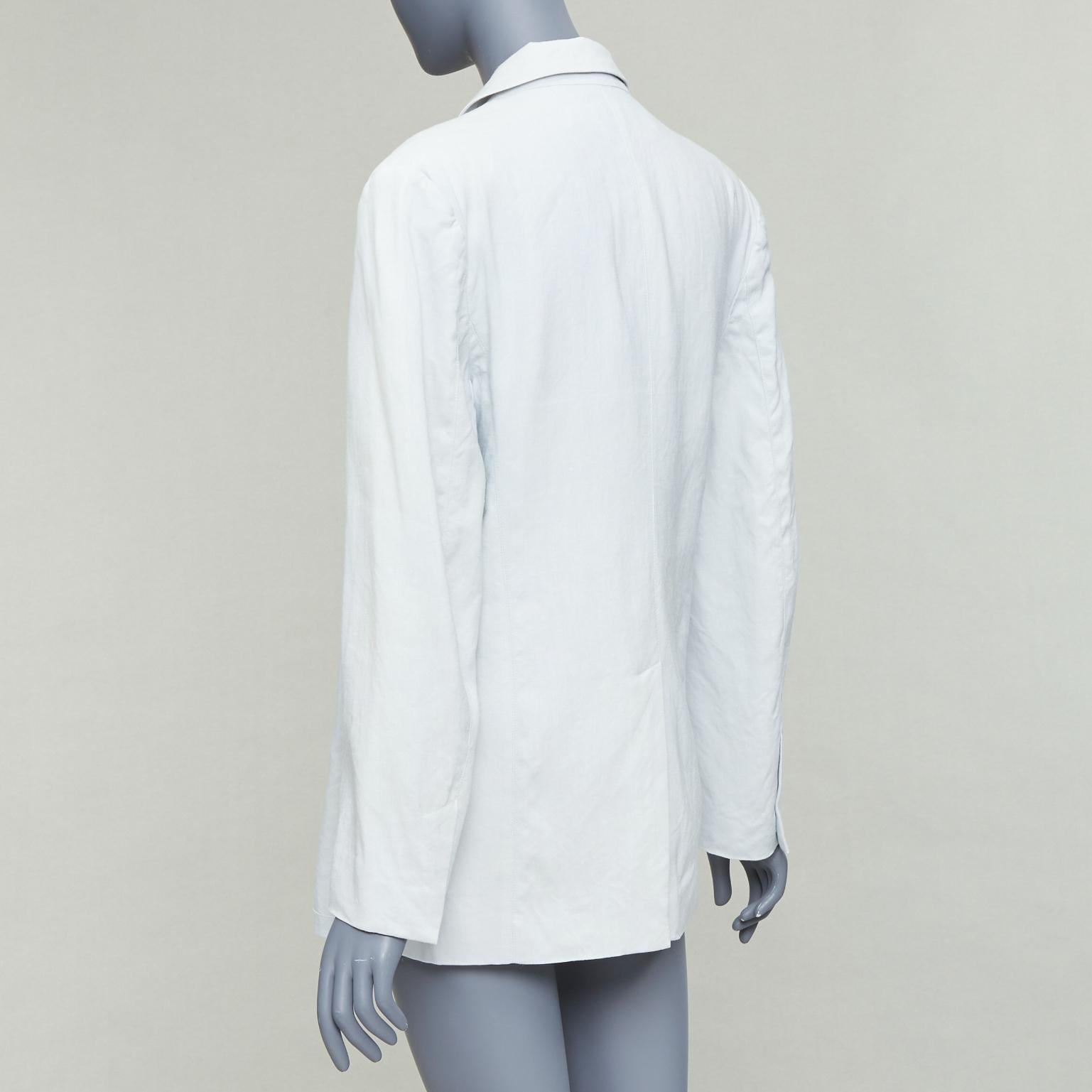 JACQUEMUS Le Coup De Soleil blue hemp virgin wool blend blazer FR34 XS For Sale 2