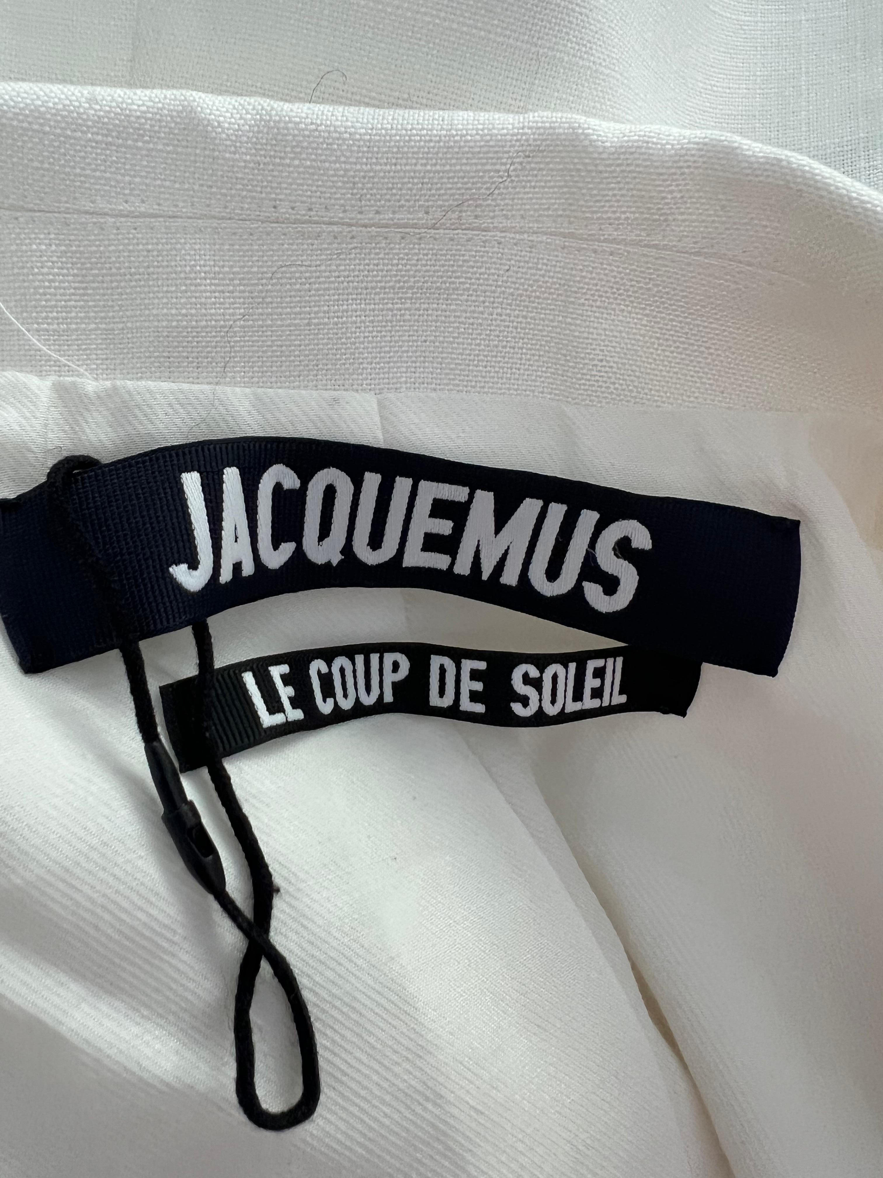 Jacquemus Le Coup De Soleil White Blazer Jacket, Size 38 For Sale 2