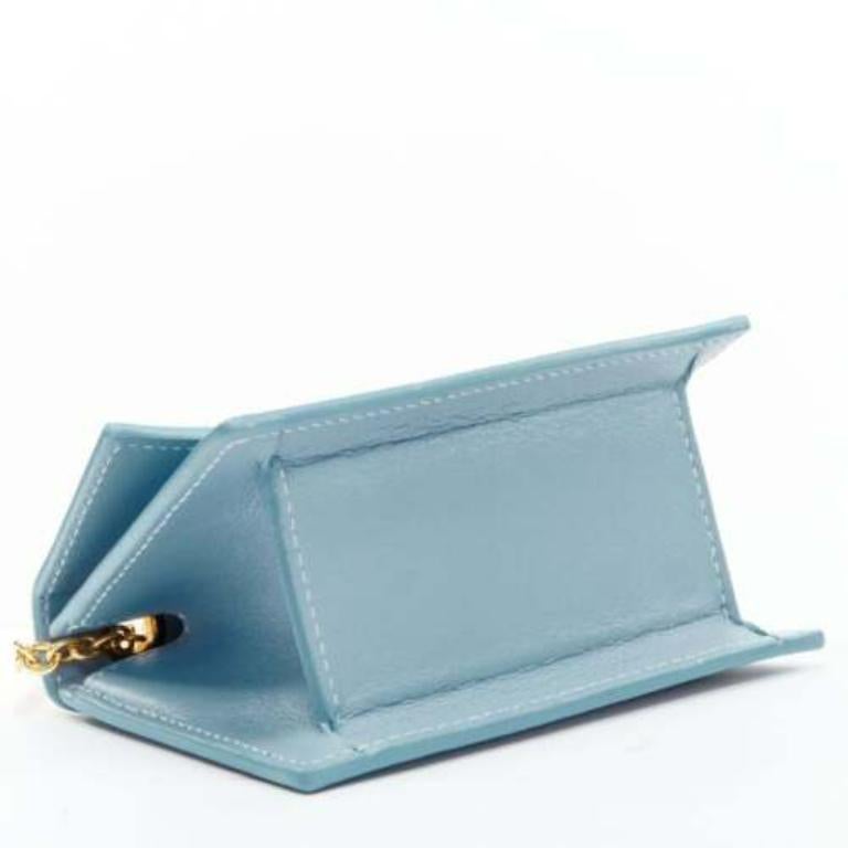 JACQUEMUS Le Piccolo blue leather gold chain boxy 2-way crossbody micro bag 1