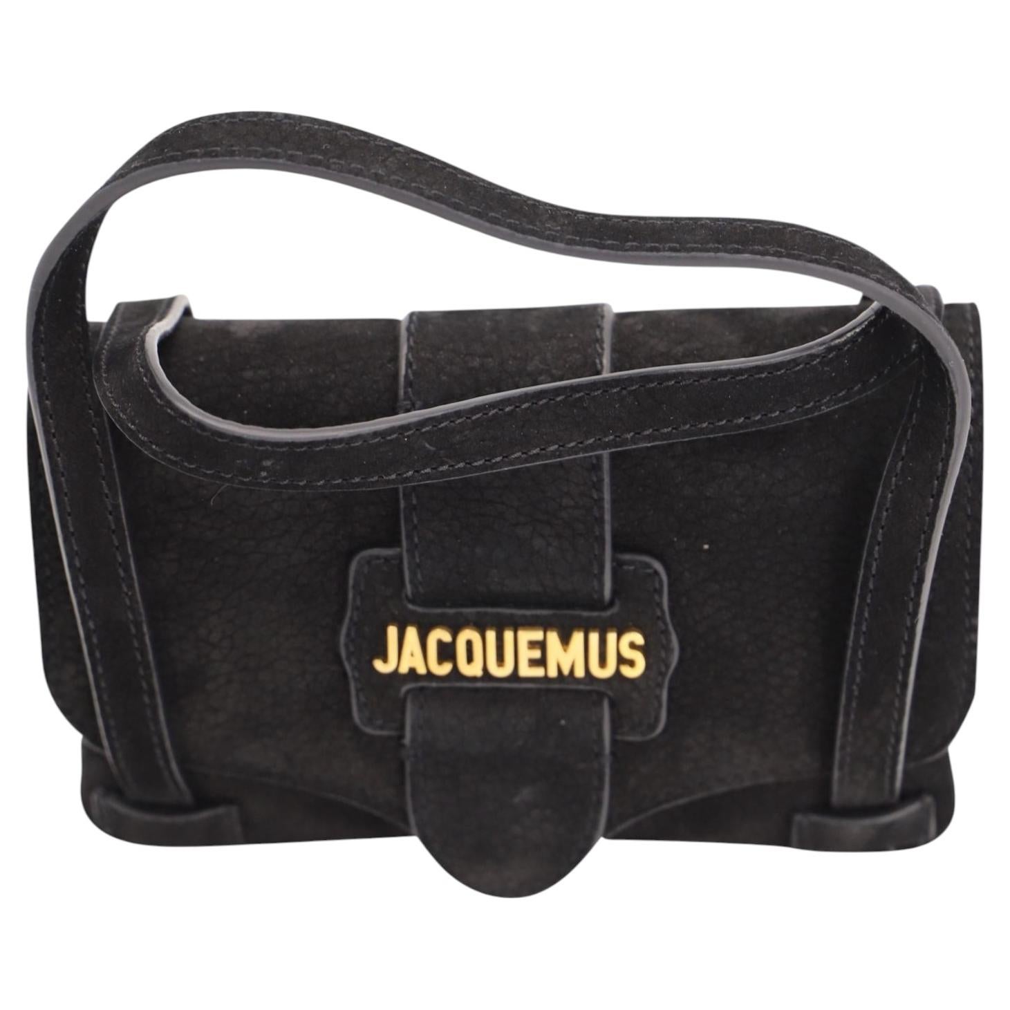 Borsetta Jacquemus Le Sac Minho Nubuck in pelle scamosciata nera in vendita