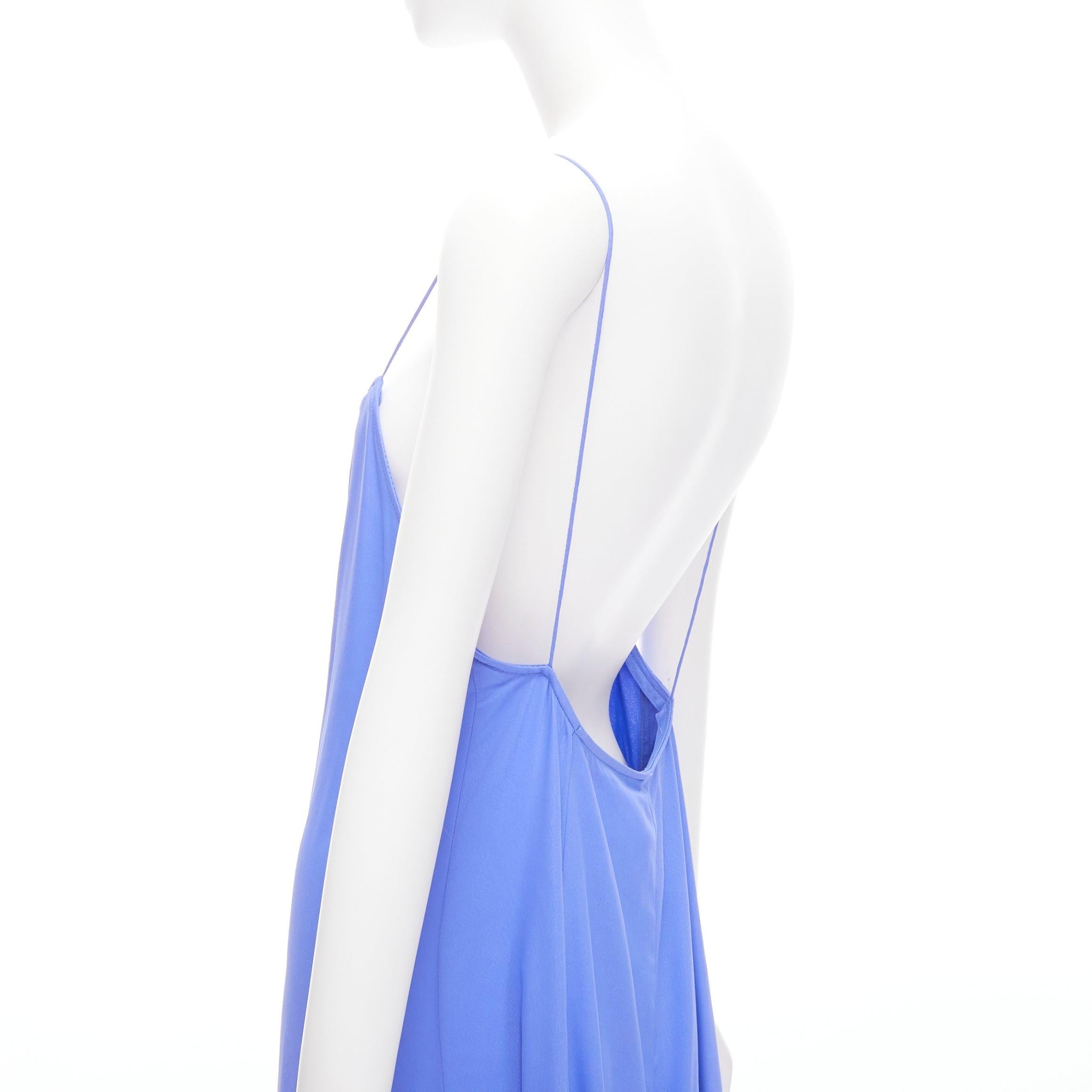 JACQUEMUS Le Souk 2018 Runway Nahil blue leg slit draped hem midi dress FR36 S For Sale 1