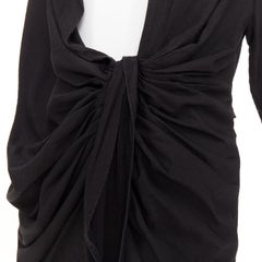 JACQUEMUS Le Splash La Robe Bahia black plunge asymmetric drape dress FR38 M