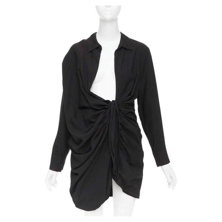jacquemus bahia silk dress JACQUEMUS - "BAHIA" COTTON DRAPED DRESS