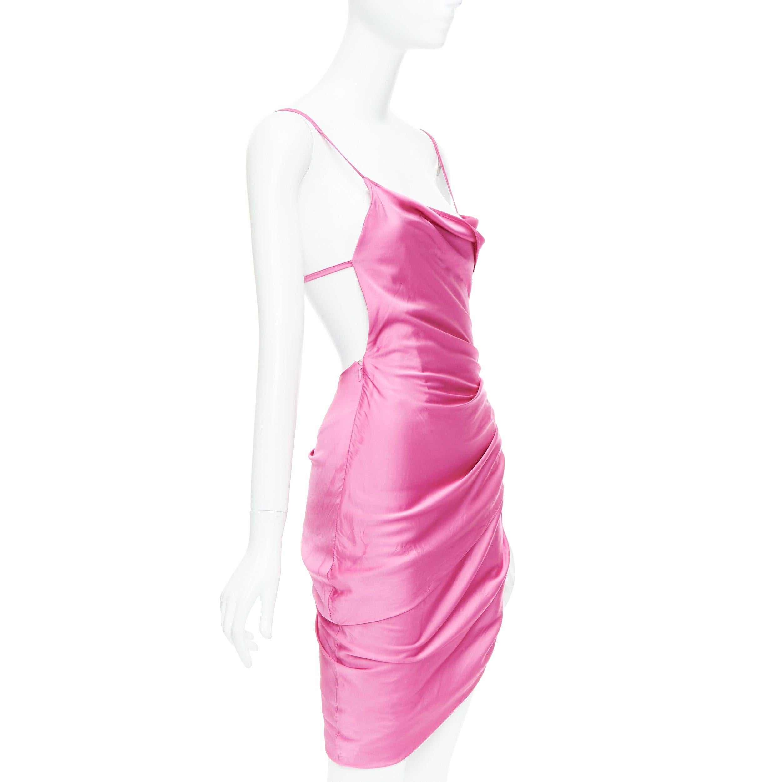 JACQUEMUS Le Splash Saudade pink satin ruched asymmetric strappy dress FR34 XS
Reference: LNKO/A02478
Brand: Jacquemus
Model: Saudade
Collection: Le Splash
As seen on: Lisa Hochstein
Material: Viscose, Blend
Color: Pink
Pattern: Solid
Closure: